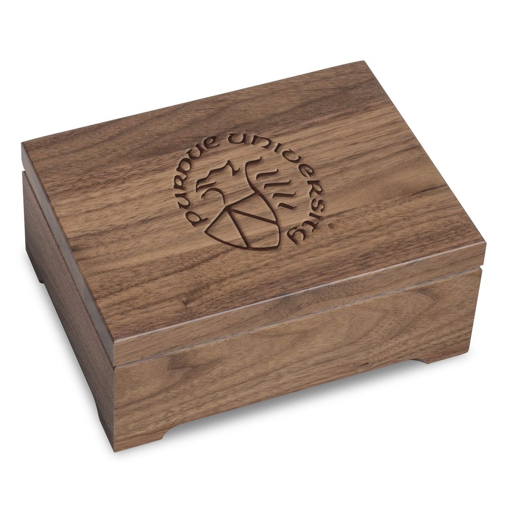 M. LA HART Purdue University Solid Walnut Desk Box