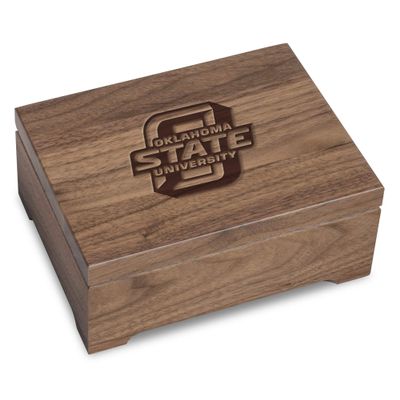 M. LA HART Oklahoma State University Solid Walnut Desk Box