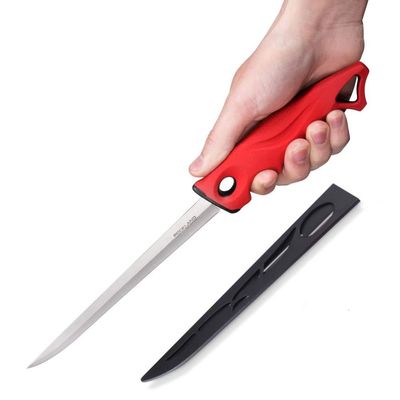 Rockland Guard Narrow Fillet Knife, 8 Inch Blade With Protective Sheath - Non-Slip Easy To Grip Handle, Tapered Flex Stainless Steel Blade.