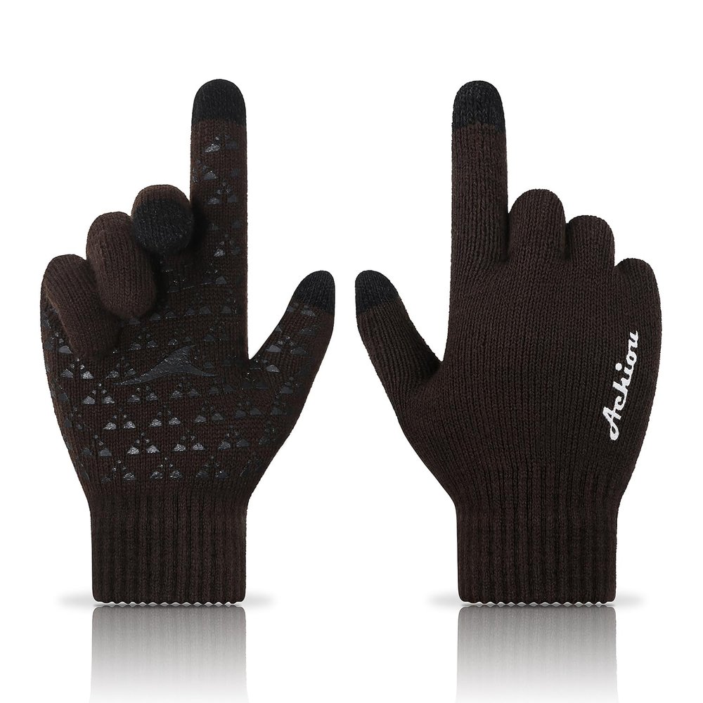 Achiou Winter Gloves, Glove for Men Women, Upgraded Touch Screen Texting Warm Running with Thermal Soft Knit Lining