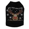 Let it Snow - Red Nose Reindeer - Bling Rhinestone Christmas Dog Shirt, 2XL Black view 1