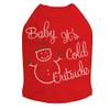 Baby It's Cold Outside Snowman - Bling Rhinestone Christmas Dog Shirt, 4XL Red view 1