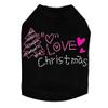 Love Pink Christmas - Bling Rhinestone Christmas Dog Shirt, 4XL Black view 1