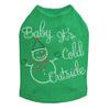 Baby It's Cold Outside Snowman - Bling Rhinestone Christmas Dog Shirt, XL Kelly Green view 1