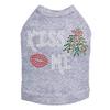 Kiss Me Under The Mistletoe - Bling Rhinestone Christmas Dog Shirt, 3XL Heather Gray view 1