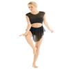 Alvivi Ladies Sleeveless Lyrical Cut Out Ballet Leotard Costume Girls Asymmetric High Low Dress Bodysuit Black X-Small view 4