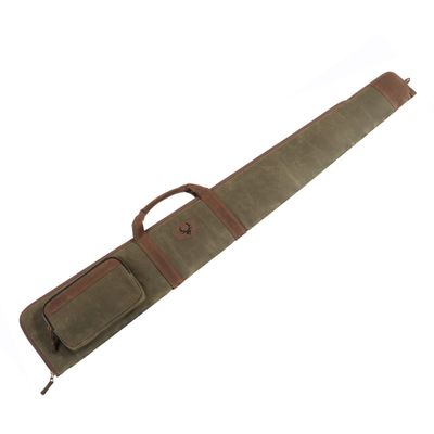 Evolution Outdoor 44348 Rawhide Shotgun Case  52 in., Waxed Canvas, Tall Profile Firearm Bag w/Plaid Flannel Lining, Zippered Pockets, Webbing Straps