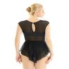 Agoky Women's Lyrical Dance Costume Modern Contemporary Dress Mesh Cutout Tank Leotard Dresses Black X-Large view 4