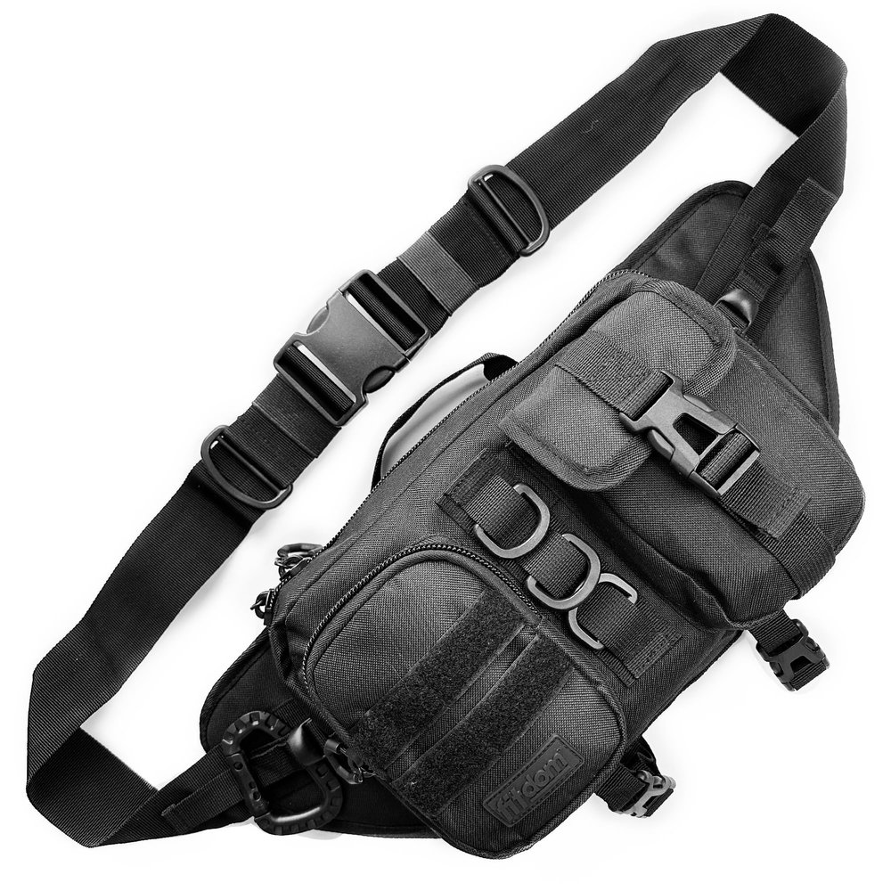 Fitdom Tactical Inspired Large Fanny Pack For Men. Perfect Techwear Accessories EDC Bag For Men. Multi-Functional Waist Pack