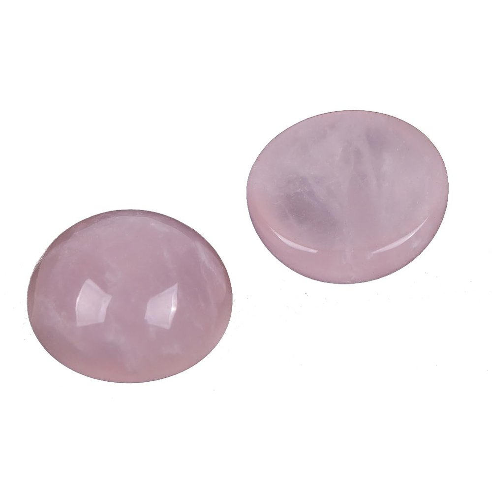 GEM-Inside Rose Quartz Gemstone Cabochon for Jewelry Crystal Flat Back Round Semi Precious 5PCS 20mm CAB