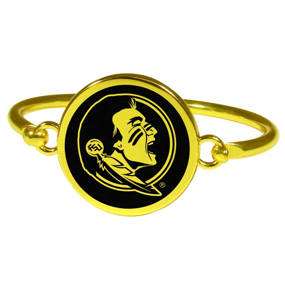 NCAA Florida State Seminoles Womens Siskiyou Sportsgold Tone Bangle Bracelet, Gold, One Size