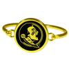NCAA Florida State Seminoles Womens Siskiyou Sportsgold Tone Bangle Bracelet, Gold, One Size view 1
