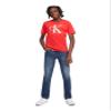 Calvin Klein Boys' Short Sleeve Logo Crew Neck T-Shirt, Soft, Comfortable, Relaxed Fit, Racing Red, 14-16 view 2