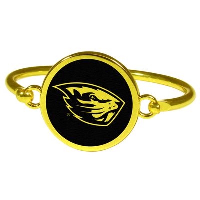 NCAA Oregon State Beavers Womens Siskiyou Sportsgold Tone Bangle Bracelet, Gold, One Size