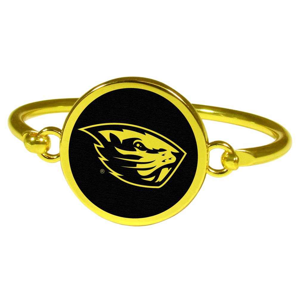 NCAA Oregon State Beavers Womens Siskiyou Sportsgold Tone Bangle Bracelet, Gold, One Size