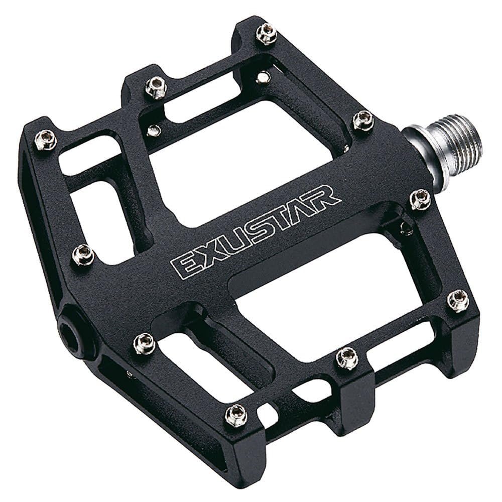 Exustar PB525 CNC Aluminium Pedals BMX Freeride Flat Pedals, 9/16", Black