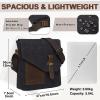 VASCHY Small Messenger Bag, Vintage Canvas Leather Lightweight Crossbody Man Purse Bag view 4