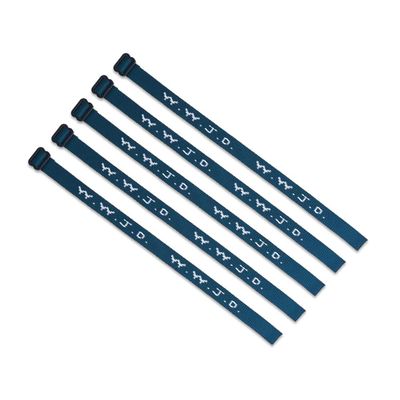 (5) Pack - W.W.J.D. Bracelets - 22 Individual Colors to Choose from - Mix and Match (Navy Blue)