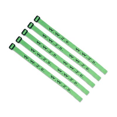 (5) Pack - W.W.J.D. Bracelets - 22 Individual Colors To Choose From - Mix and Match (Green)