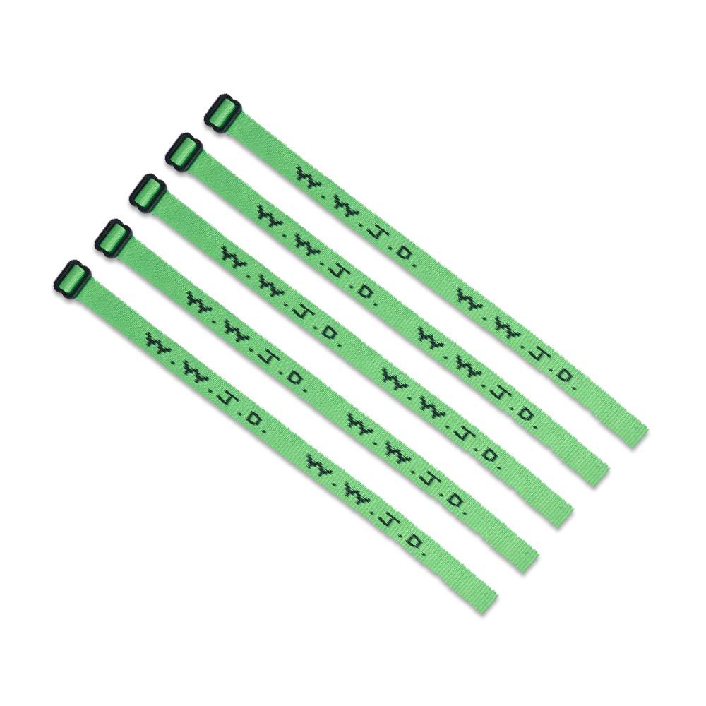 (5) Pack - W.W.J.D. Bracelets - 22 Individual Colors To Choose From - Mix and Match (Green)