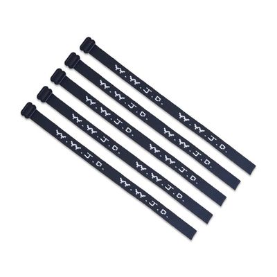 (5) Pack - W.W.J.D. Bracelets - 22 Individual Colors To Choose From - Mix and Match (Black)