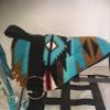 Party Ponies Miniature Horse/SM Pony Childrens Bareback Saddle PAD Set with BITLESS Bridle - Cinch Upgrade - Turquoise Indian Native Set view 4
