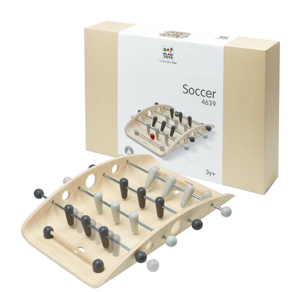PlanToys Soccer Wooden Table Game for Kids Ages 3+ | Montessori Toy for Coordination, Focus & Team Play | Eco-Friendly Indoor Educational Game