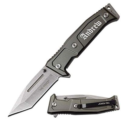 Free Engraving - Tac-Force Titanium Coated Stainless Steel Quality Pocket Knife (TF-969GY)