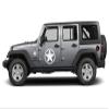 Decal for Jeep Wrangler JK TJ YJ US Army Star Military Tattered Distressed Set of 5 Decals (White) view 2