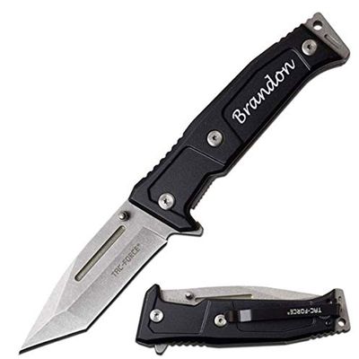 Free Engraving - Tac-Force Titanium Coated Stainless Steel Quality Pocket Knife (TF-969BK)