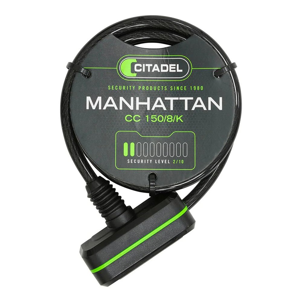 Citadel Manhattan CC 150/8 Unisex Adult Spiral Keyring, Black, 150 cm
