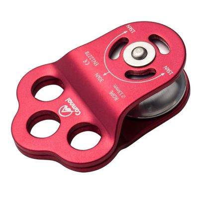 30KN Triple Attachment Climbing Pulley for 13mm Rope, Red