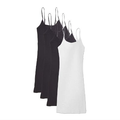 4 Pack Active Basic Women's Basic Tank Tops (XXX-Large, Black, Black, Black, White)