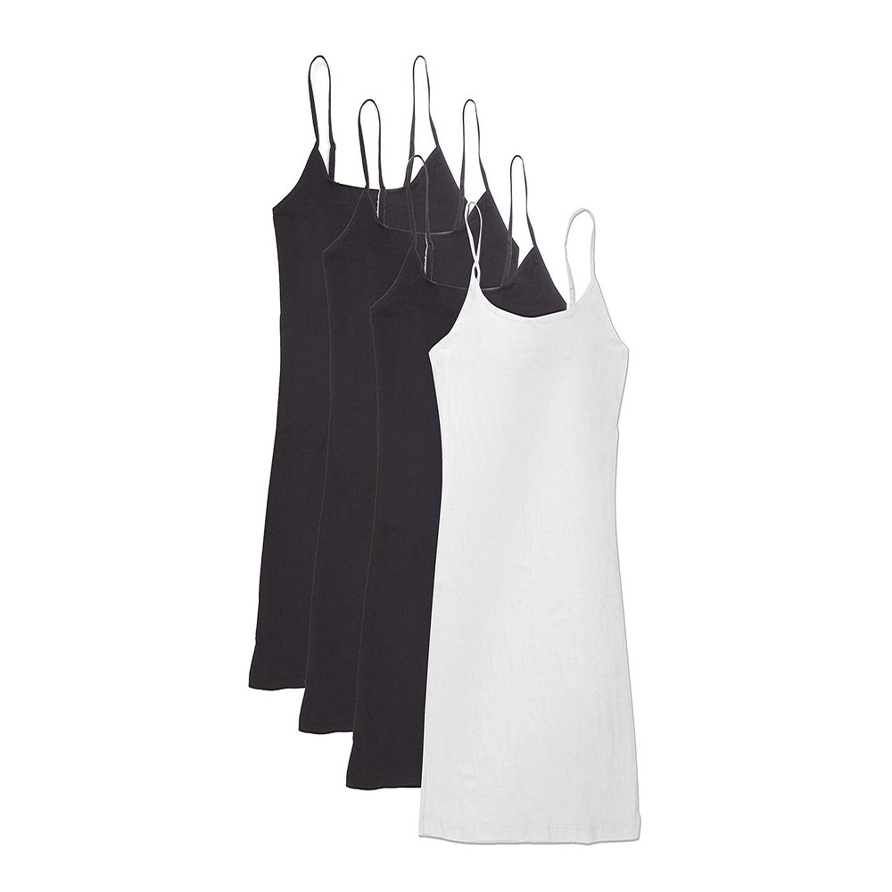 4 Pack Active Basic Women's Basic Tank Tops (XXX-Large, Black, Black, Black, White)