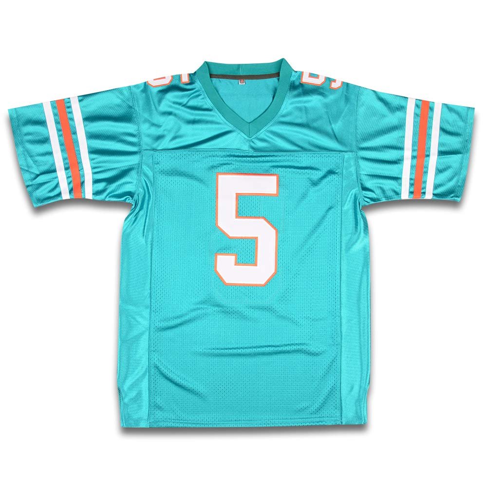 borizcustoms Ray Finkle 5 Novelty Football Jersey Ventura Movie Reference Stitch Sewn (Teal, 46)