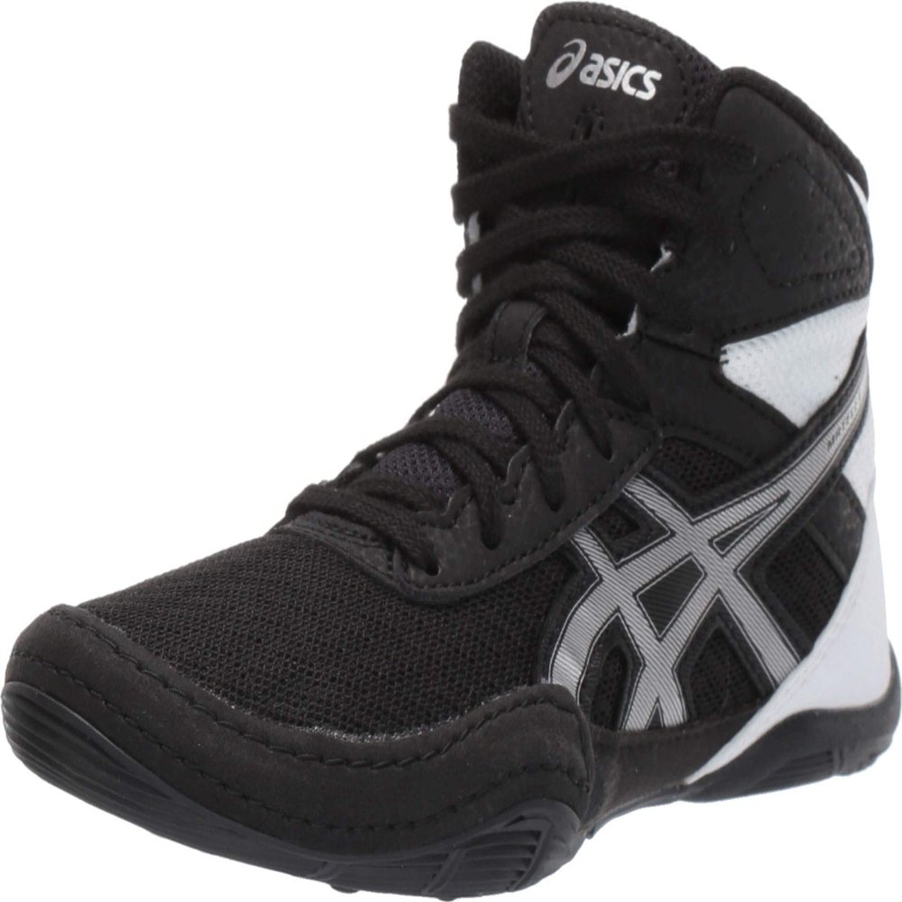 ASICS Kid's Matflex 6 Grade School Wrestling Shoes, 1 Big Kid, BLACK/SILVER