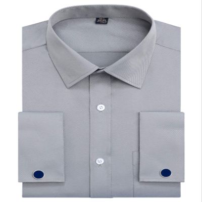 Alimens & Gentle French Cuff Regular Fit Dress Shirts (Cufflink Included) Grey