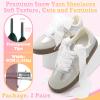 WEGOODZF Tulle Shoe Laces for Sneakers: 2 Pairs 4CM Wide 47 inch Beige Women Organza Shoelaces view 2