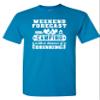 Weekend Forecast Camping Drinking Funny DT Adult T-Shirt Tee (Small, Sapphire) view 1