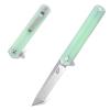 Eafengrow EF65 Flipper Folding Lock Knife Ball Bearing D2 Blade and G10 Steel Handle Pocket Assisted Multitool with Clip Everday Carry (EF65-T-jade)
