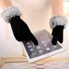 Womens Winter Gloves Touch Screen Gloves Crystal Thick Warm Fleece Windproof Mittens Snow Ski Gloves (Black) view 2