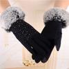 Womens Winter Gloves Touch Screen Gloves Crystal Thick Warm Fleece Windproof Mittens Snow Ski Gloves (Black) view 4