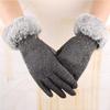 Womens Winter Gloves Touch Screen Gloves Crystal Thick Warm Fleece Windproof Mittens Snow Ski Gloves (Grey) view 3