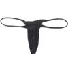 OROCOJUCO Men Spandex Micro Thong Shadow Stripe Narrow Pouch Underwear String Mini Bikini Jockstrap T-back Black M view 2