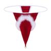 ACSUSS Sexy Men's Christmas Santa Hat G-String Gag Gift Bikini Thongs Fancy Costume Santa Bell Large