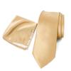 Spring Notion Men's Skinny Solid Color Satin Microfiber Tie and Handkerchief Set Antique Gold view 1