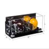 Better Display Cases Acrylic Double Mini - Miniature (not Full Size) Football Helmet or Mini Goalie Mask Display Case with Mirror Case, White Risers, Black Base and WallMount (A019-WR) view 2