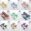 AkoMatial 5 Pairs Newborn Baby Boy Girl Sock Terry Fabric Winter Anti-slip Dots Stripe Star Warm Thick Socks view 2