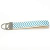 Beige Cotton Webbing Wristlet Keychain with Multi-Colors Wave Chevron Pattern for Key fob, Key, ID Badge Holder, USB, Purse (Aqua) view 2