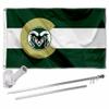 Colorado State Rams CO State Flag with Pole and Bracket Kit view 1